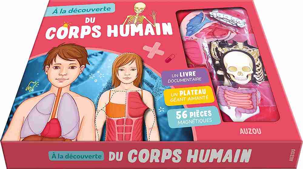 a la decouverte du corps humain un livre+un plateau +56 piec