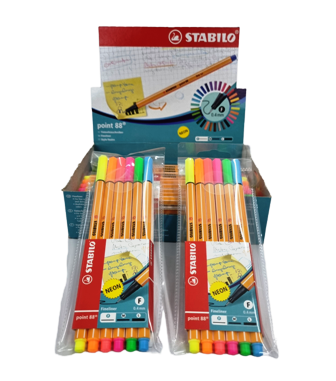 Librairie Bouarroudj - STYLO POINTE FINE STABILO 6CLRS 88/6-1