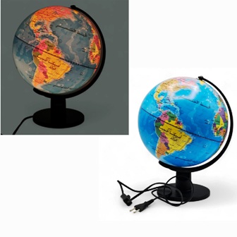 globe terrestre lumineux 25cm 21224