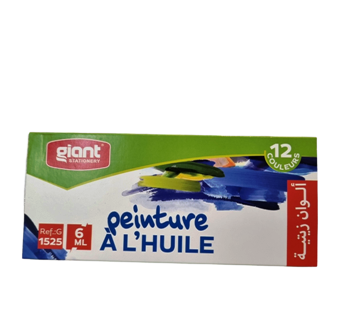 peinture huile 12 couleurs giant 1525