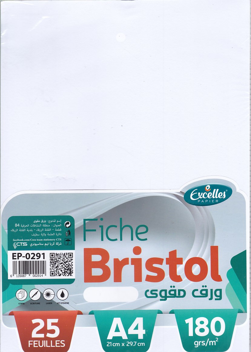 bristol uni blanc 25 feulles ep 0291