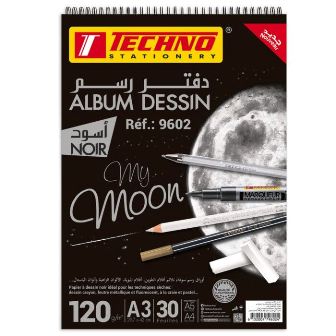 bloc de dessin a3 noir 25f tec 9602