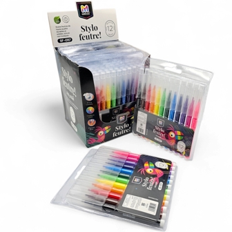 feutre ecolier de 12clrs neon mobs 117