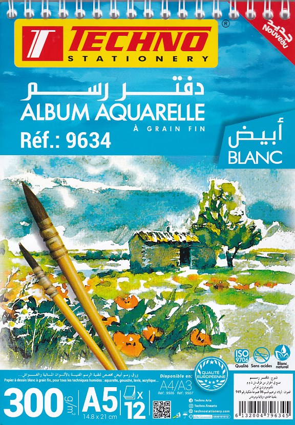 bloc de dessin a5 aquarelle 300g 9634