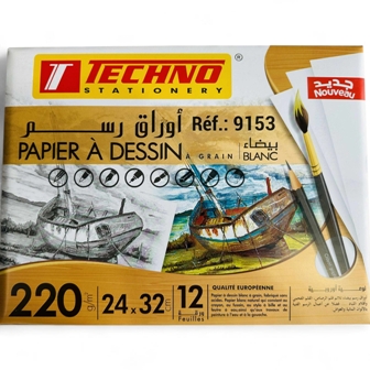 pochette dessin blanc a4 220grs tec