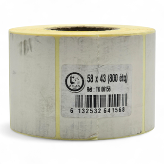 rouleau etiquette codbar 58*43 mega