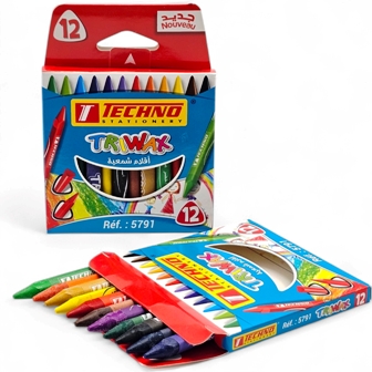crayon couleur cire12pcs tec 5791