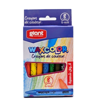 crayon couleur en cire 8couleurs giant1529