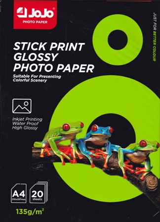 papier photo a4 autocollant 135grs/20f jojo