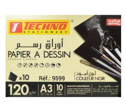 pochette dessin noir a3 10f 120g tec9599