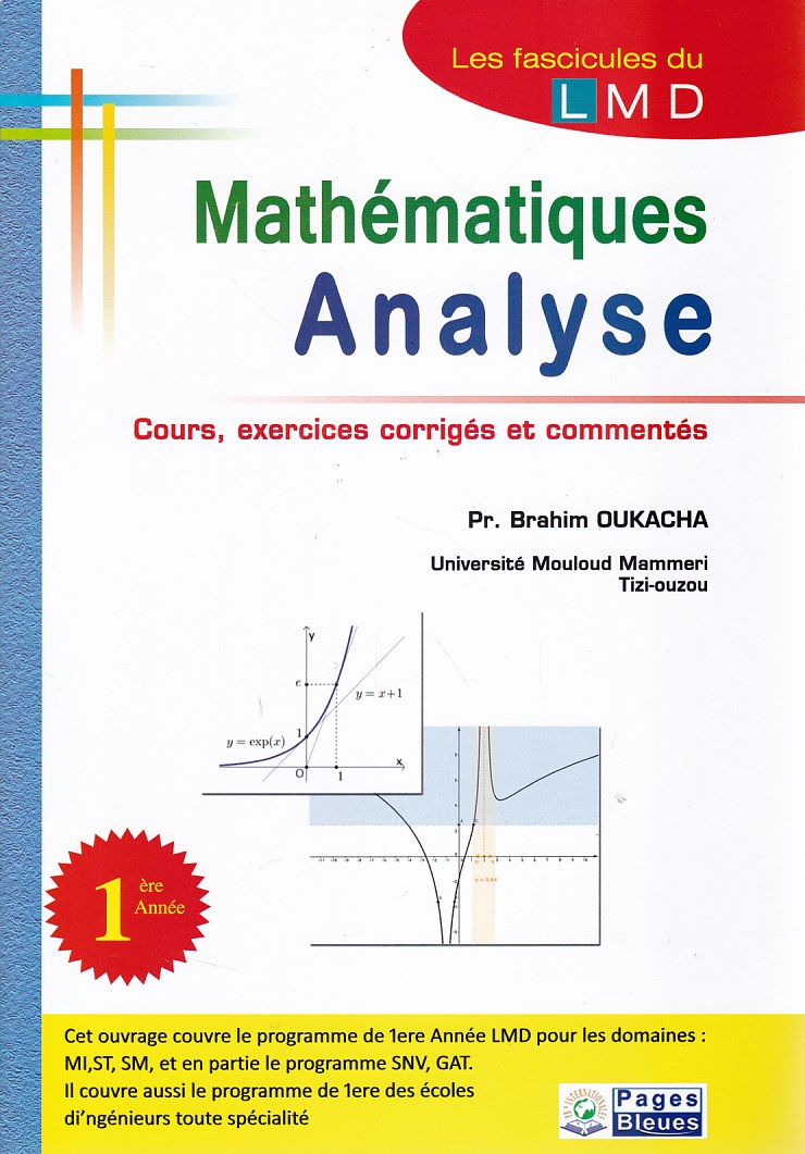 Librairie Bouarroudj - MATHEMATIQUES ANALYSE COURS EXERCICES