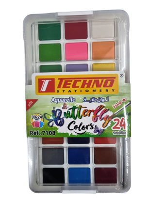 aquarelle 24 couleurs +pinceau tec7108